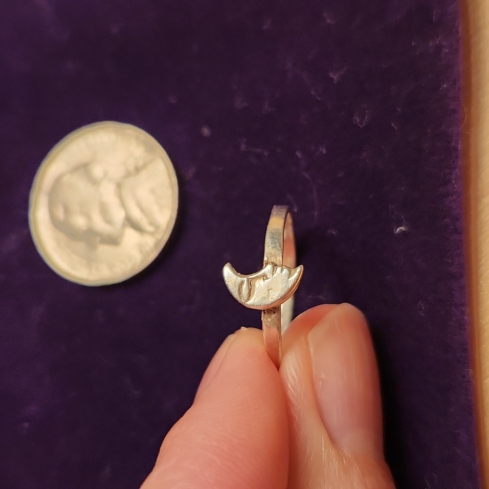 Sterling silver moon ring